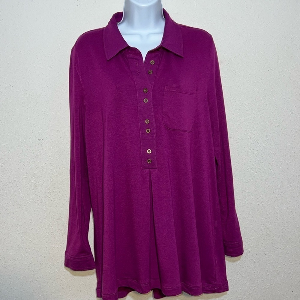 Soft Surrounding Long Sleeve Blouse Size Large